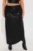 Dinner Date Faux Leather Midi Skirt - Black sold by Fashion Nova