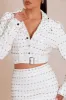Heatherlyn Embellished Leather Skirt Set - White sold by Fashion Nova
