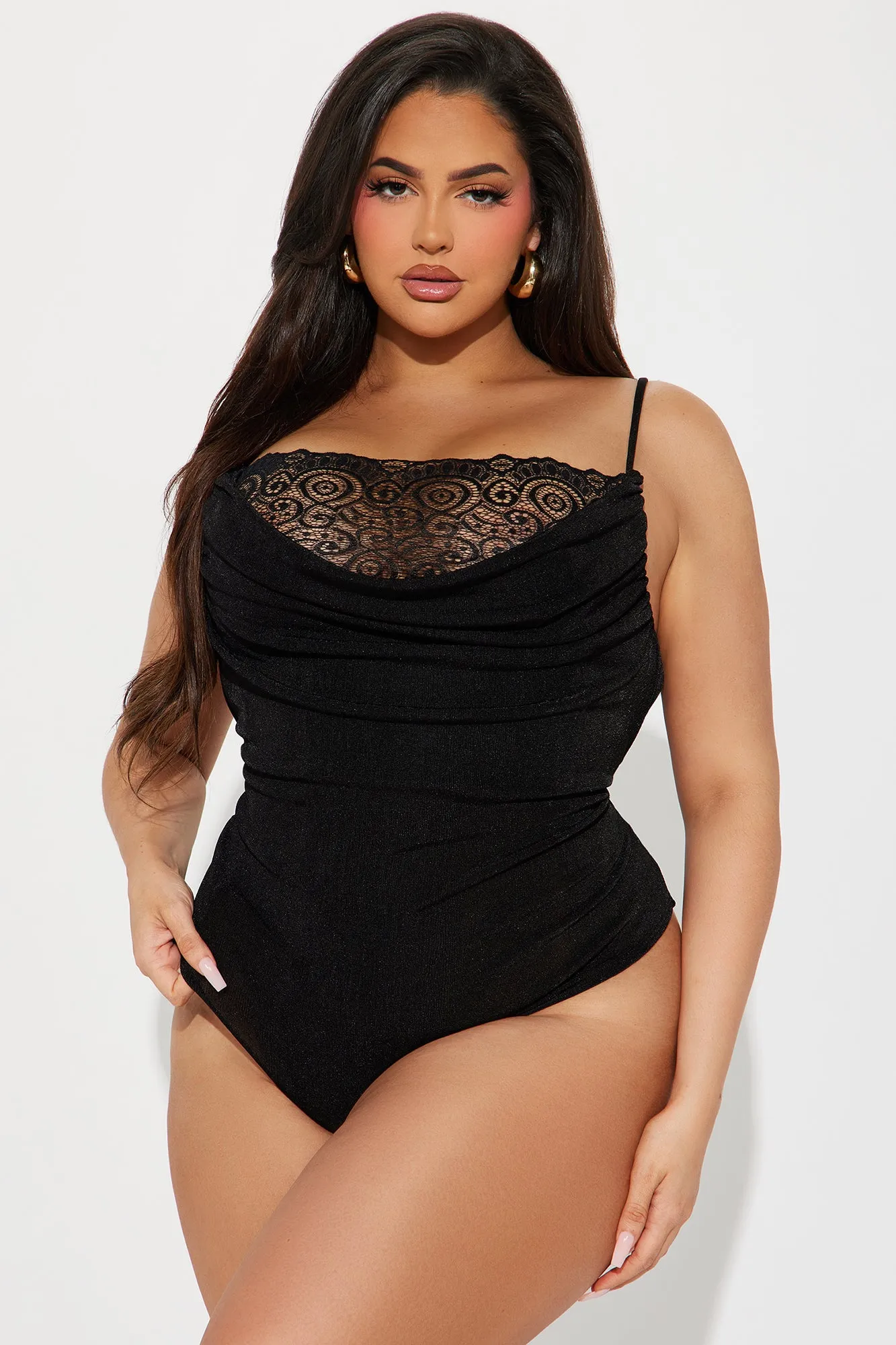 Nayelli Lace Trim Bodysuit - Black sold by Fashion Nova product image thumbnail 5