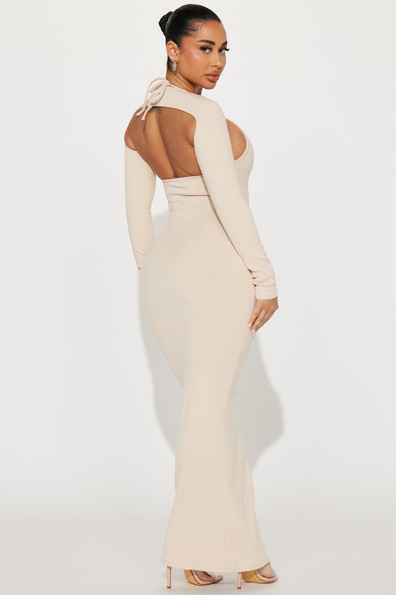 Mari Snatched Maxi Dress - Cream sold by Fashion Nova product image thumbnail 3