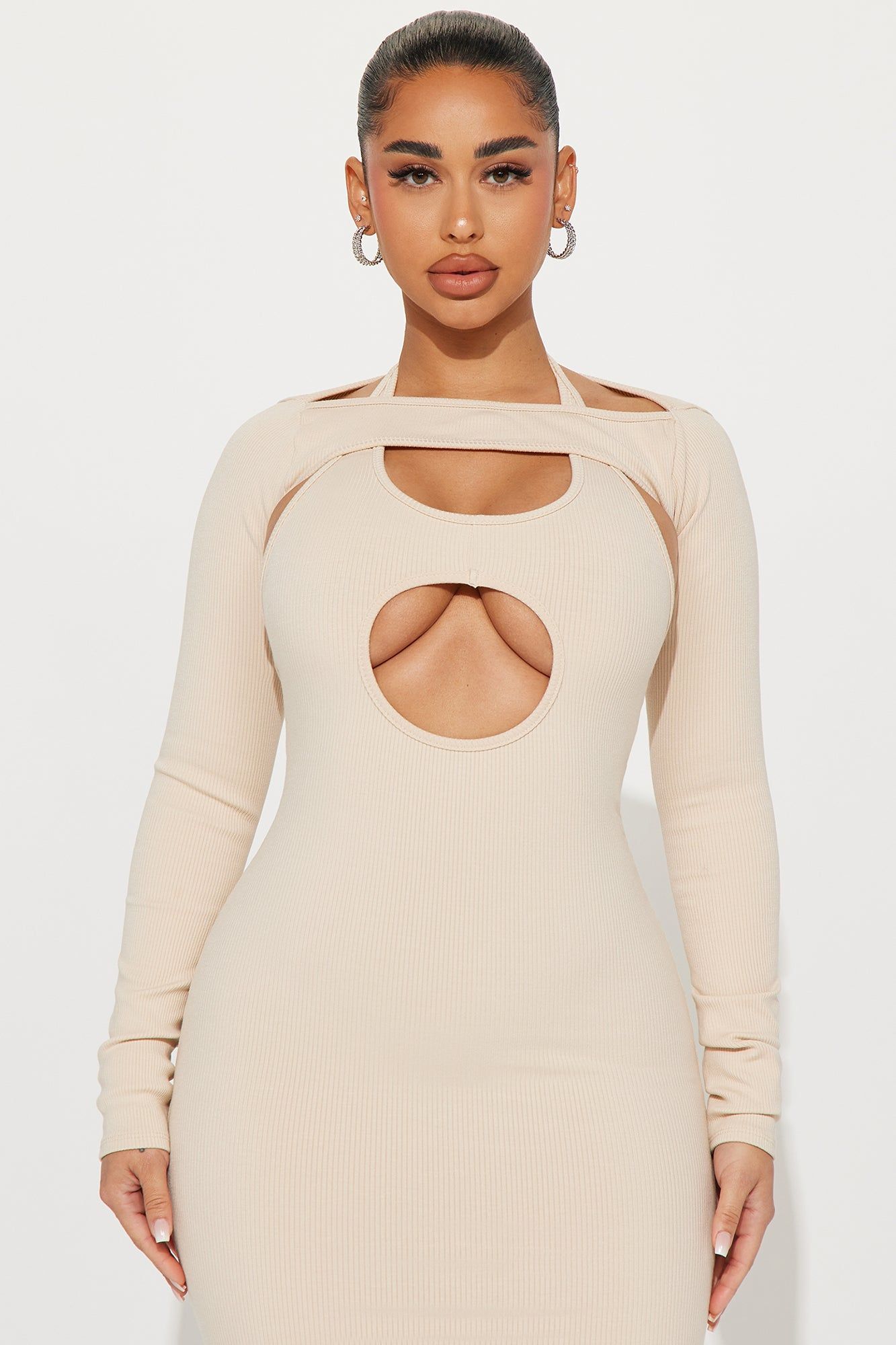 Mari Snatched Maxi Dress - Cream sold by Fashion Nova product image thumbnail 2