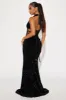 Erica Lace Up Sequin Maxi Dress - Black sold by Fashion Nova