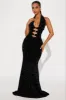 Erica Lace Up Sequin Maxi Dress - Black sold by Fashion Nova