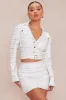 Heatherlyn Embellished Leather Skirt Set - White sold by Fashion Nova