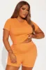 Beach Bum Effortless Seamless Active Set - Tangerine sold by Fashion Nova