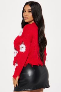 Santa Clause Sweater - Red/combo sold by Fashion Nova