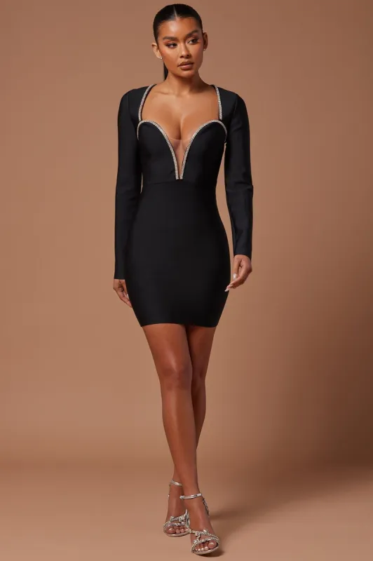 London Lights Bandage Mini Dress - Black sold by Fashion Nova