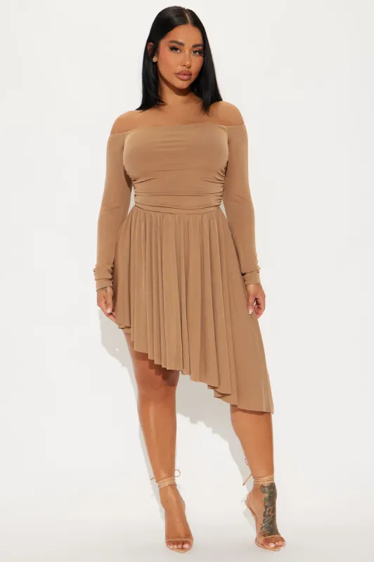 Runaway With Me Mini Dress - Mocha sold by Fashion Nova