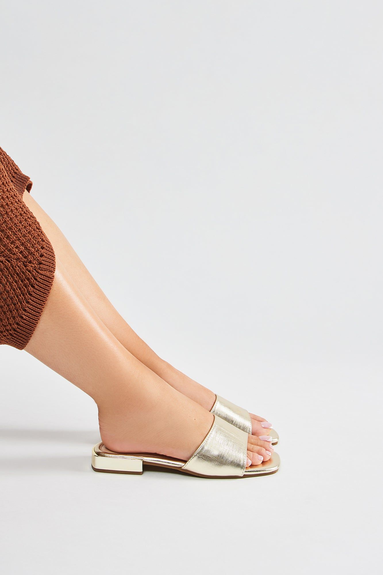 Weekend Moment Flat Sandals - Gold sold by Fashion Nova product image thumbnail 4