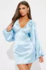 Shannon Satin Mini Dress - Light Blue sold by Fashion Nova