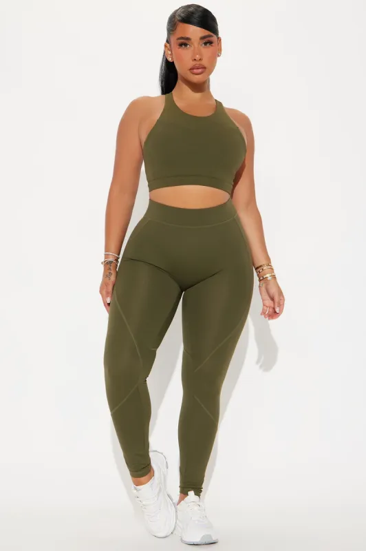 Nature Nomad Super Soft Active Legging - Olive sold by Fashion Nova