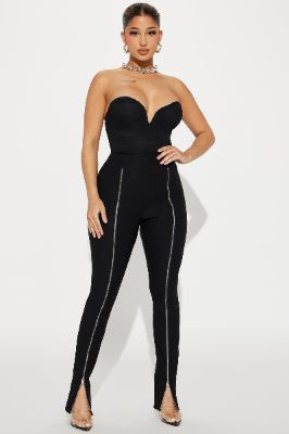 Had Your Chance Zip Up Skinny Pant - Black made by Fashion Nova