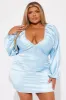 Shannon Satin Mini Dress - Light Blue sold by Fashion Nova