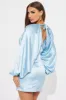 Shannon Satin Mini Dress - Light Blue sold by Fashion Nova