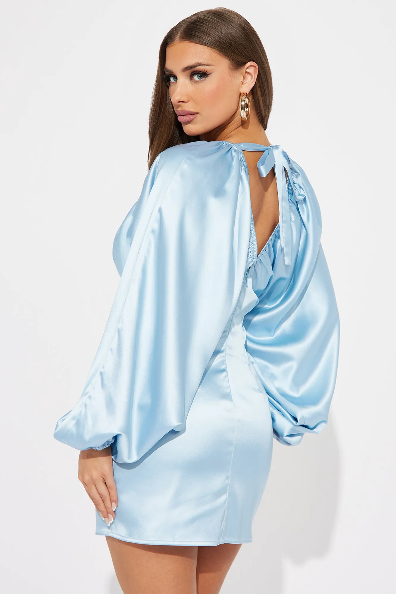 Shannon Satin Mini Dress - Light Blue sold by Fashion Nova product image thumbnail 3