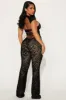 Take My Heart Mesh Jumpsuit - Black sold by Fashion Nova