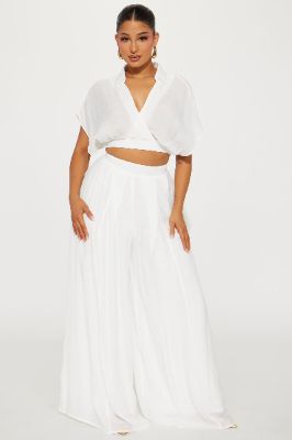 Mea Gauze Pant Set - White sold by Fashion Nova