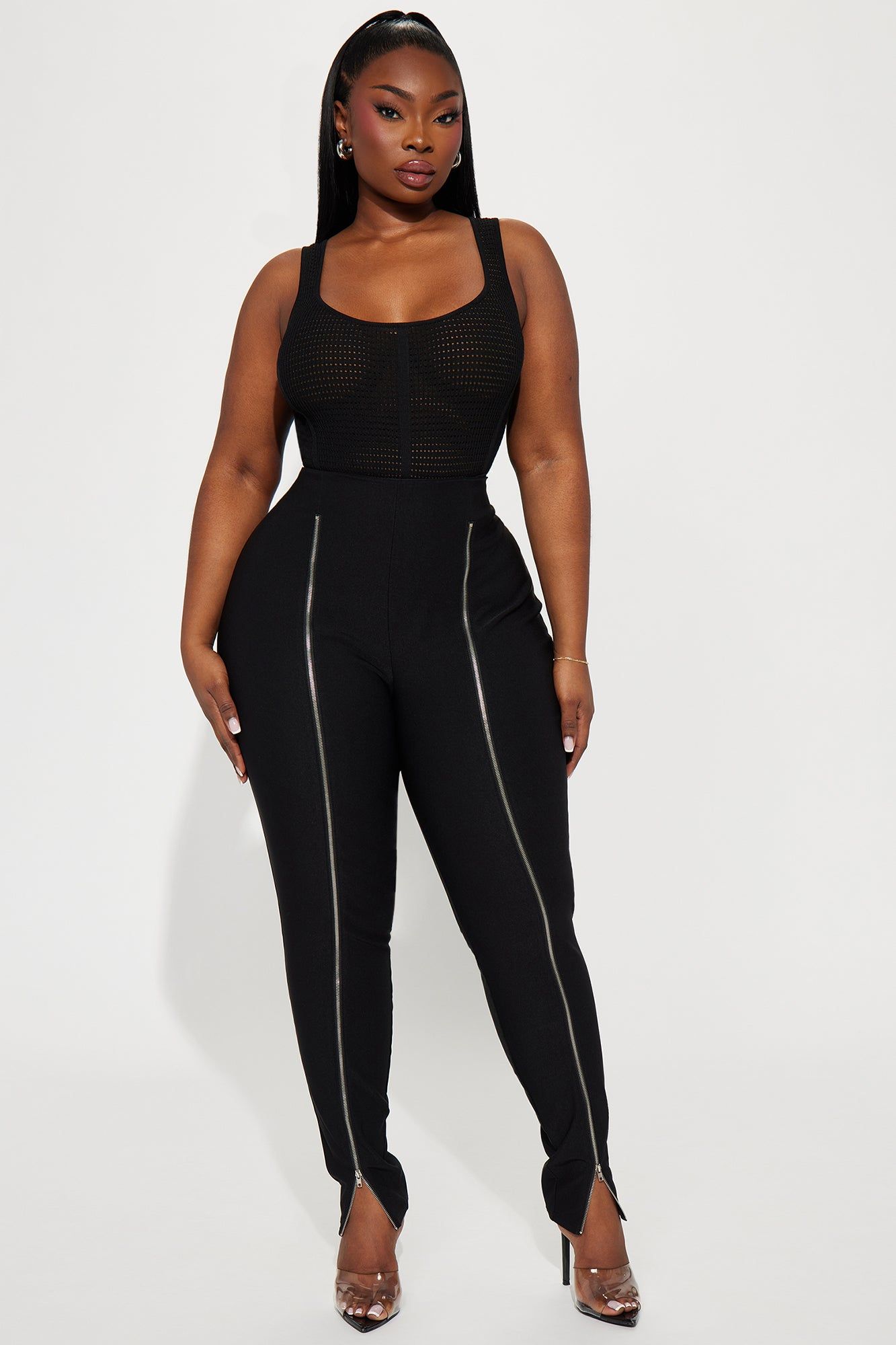 Had Your Chance Zip Up Skinny Pant - Black sold by Fashion Nova product image thumbnail 4