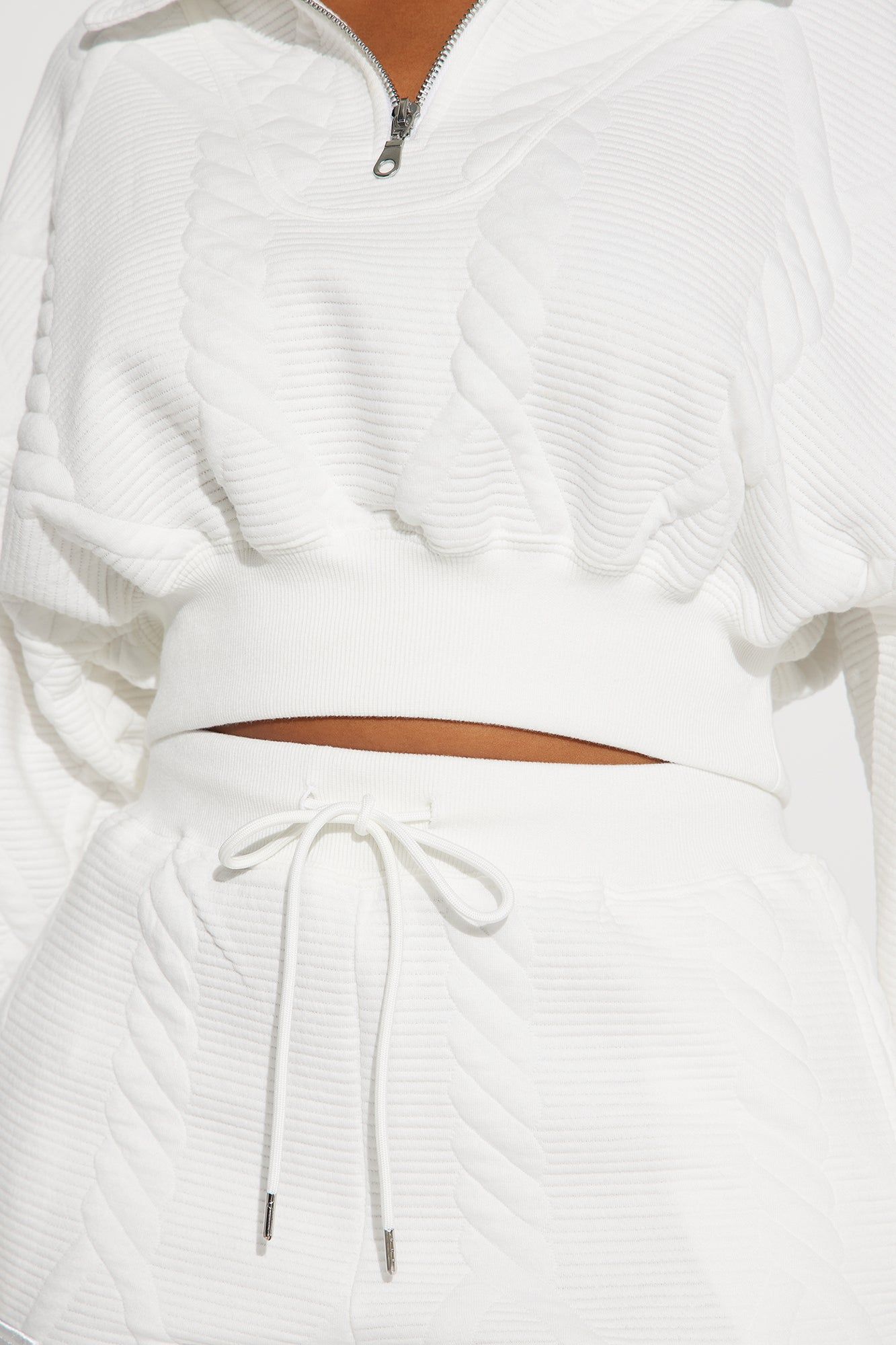 Keep Up Textured Jogger Set - White sold by Fashion Nova product image thumbnail 3