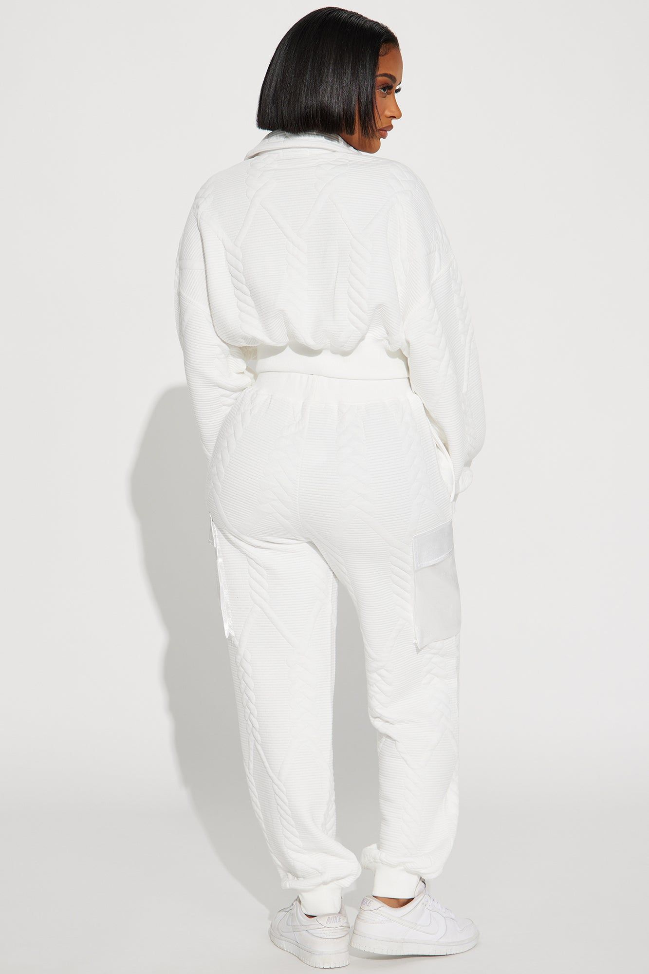 Keep Up Textured Jogger Set - White sold by Fashion Nova product image thumbnail 4