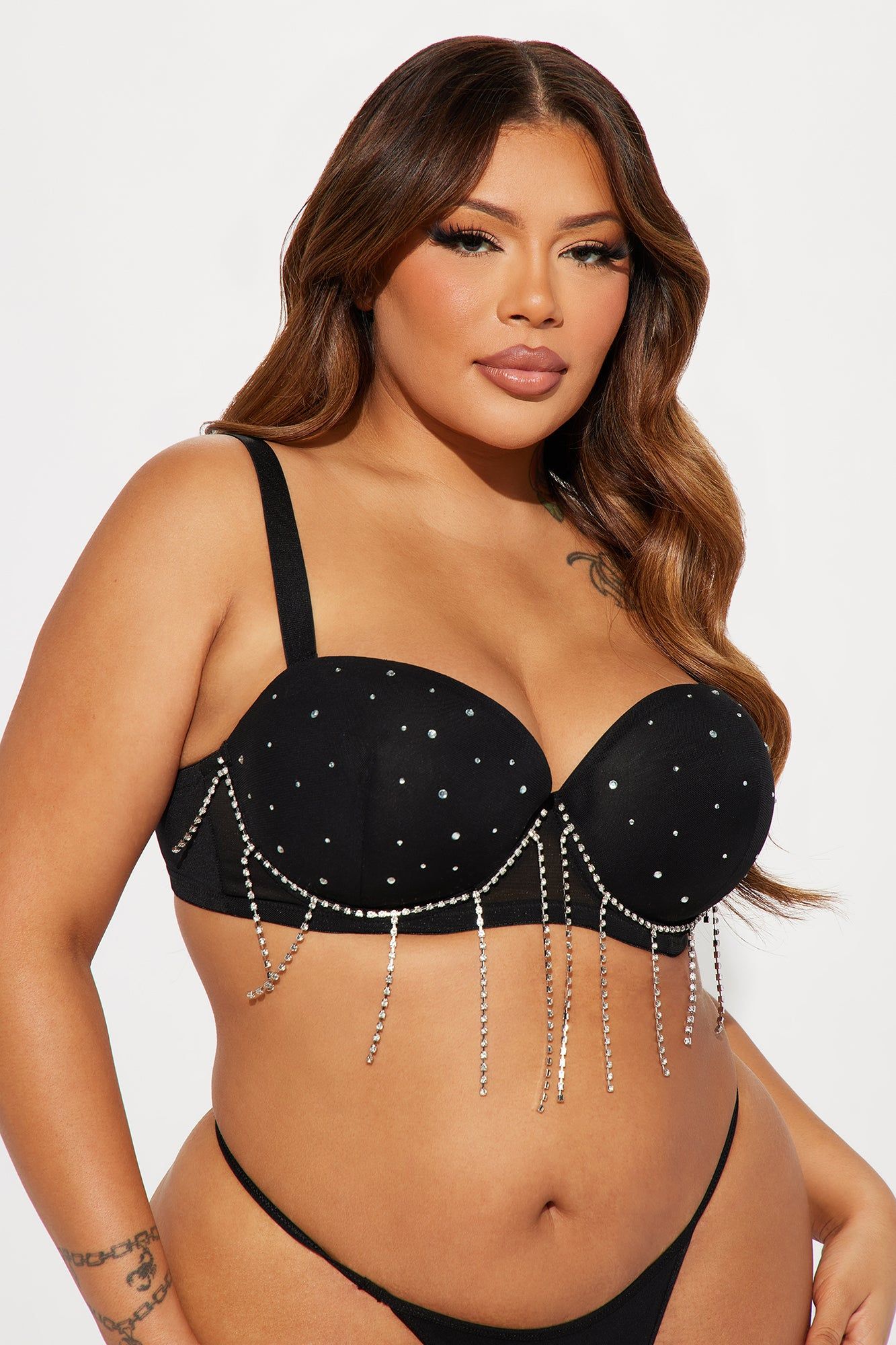 Your Eyes On Me Rhinestone Bra - Black sold by Fashion Nova product image thumbnail 5