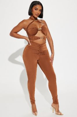Think It Over Jumpsuit - Cognac sold by Fashion Nova