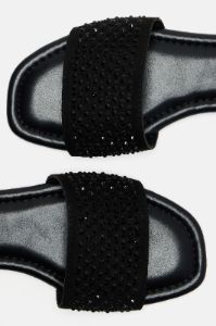 Always Talking Flat Sandals - Black sold by Fashion Nova