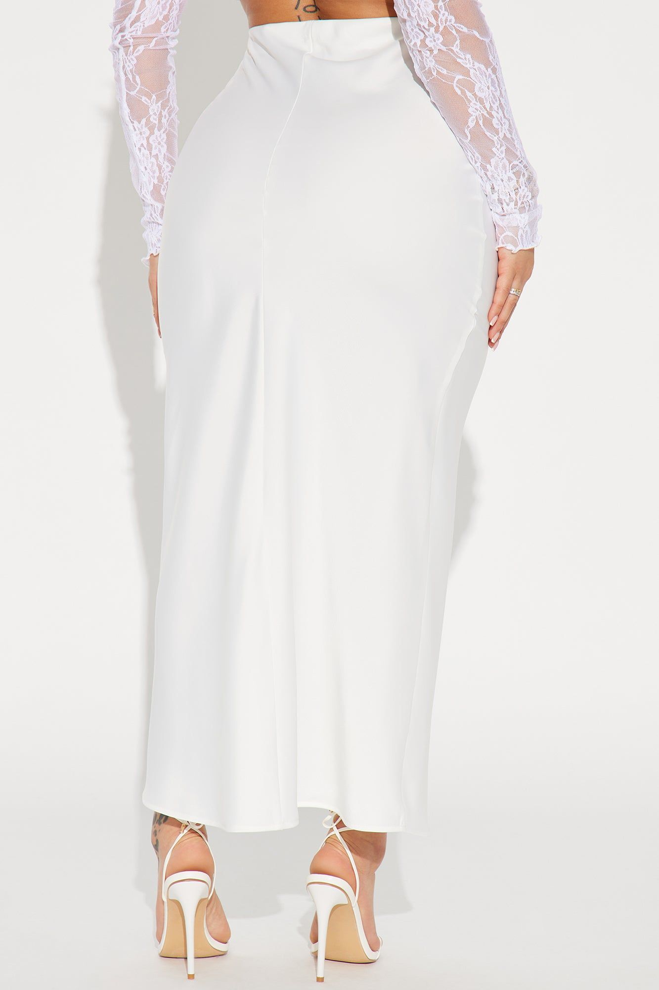 Brunch to GNO Satin Maxi Skirt - Ivory sold by Fashion Nova product image thumbnail 3
