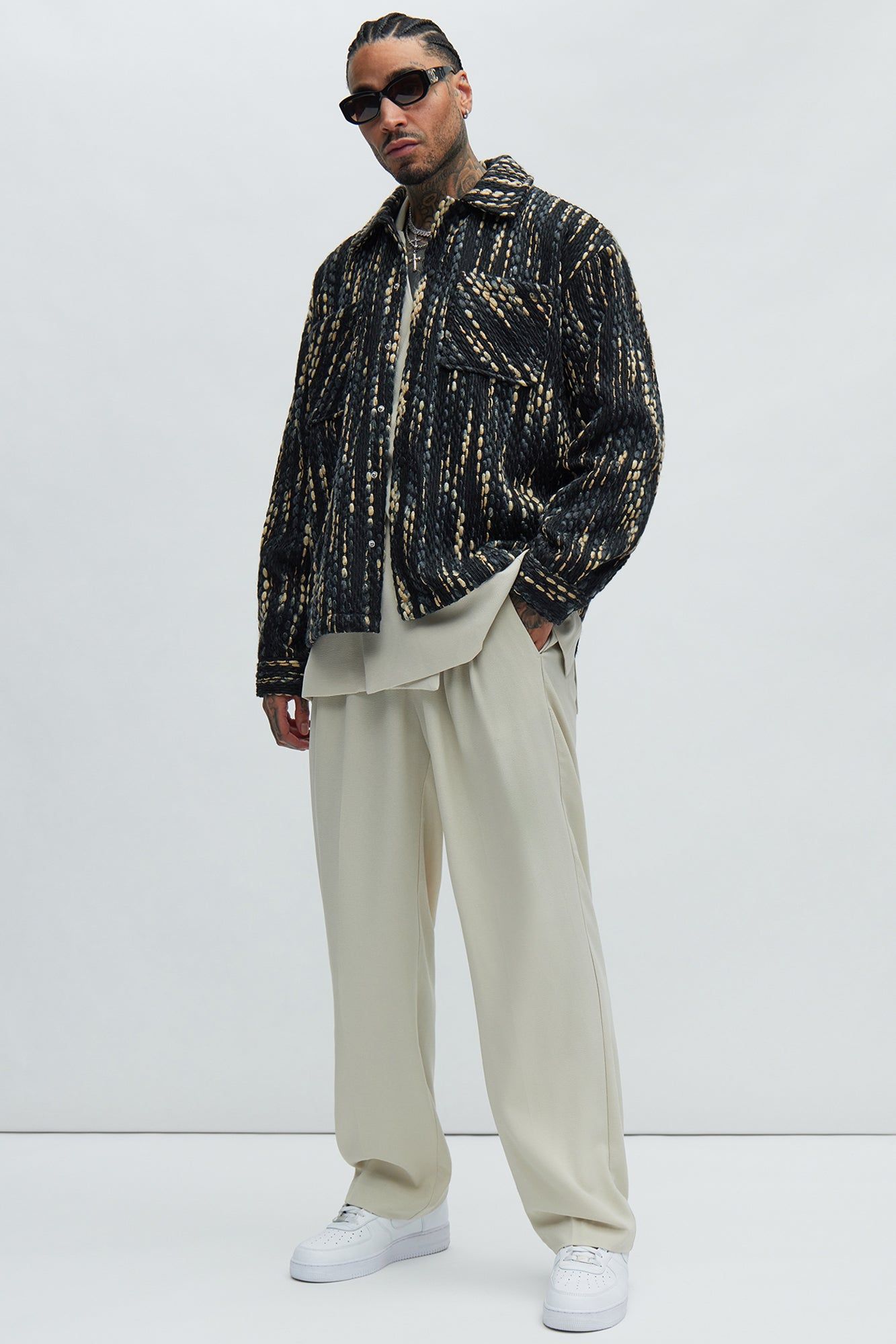 Abacus Textured Shacket - Black/combo sold by Fashion Nova product image thumbnail 2