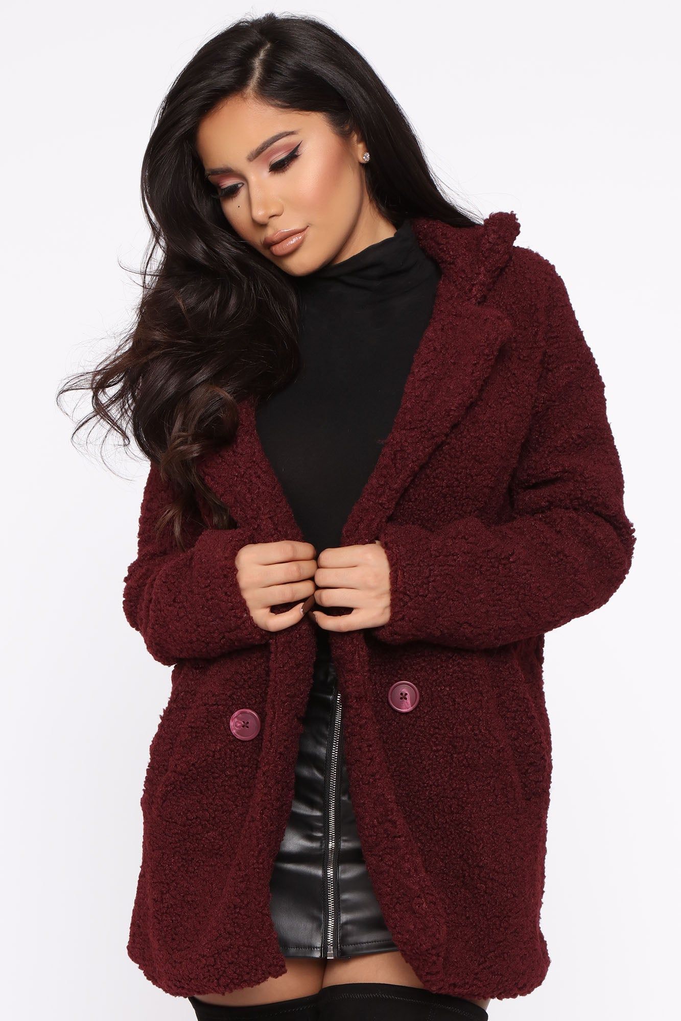 No Chills Coat - Burgundy sold by Fashion Nova product image thumbnail 3