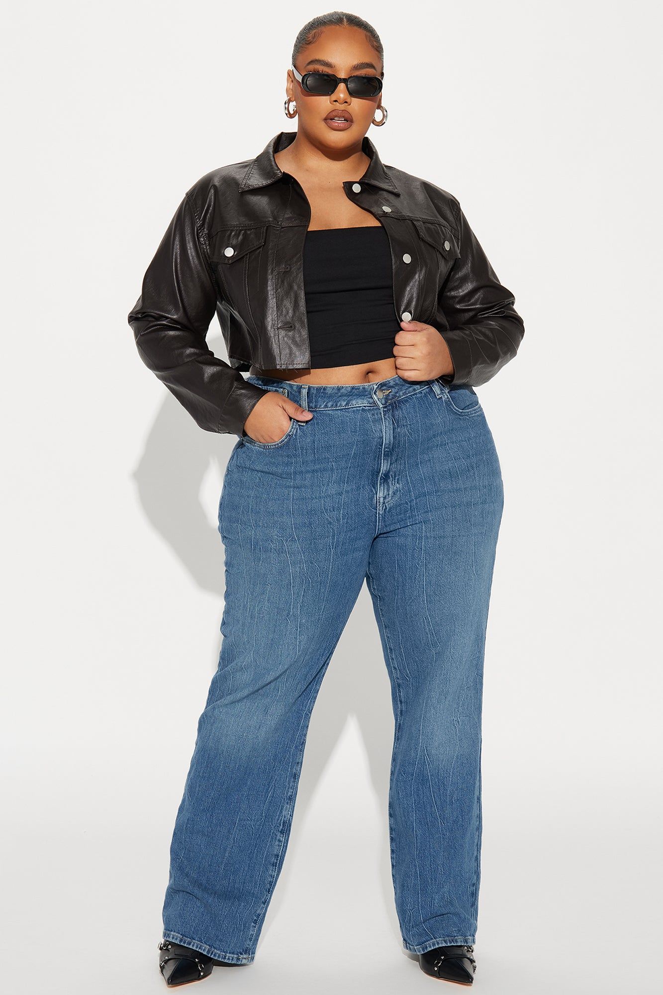 Taking Shortcuts Faux Leather Cropped Jacket - Brown sold by Fashion Nova product image thumbnail 5