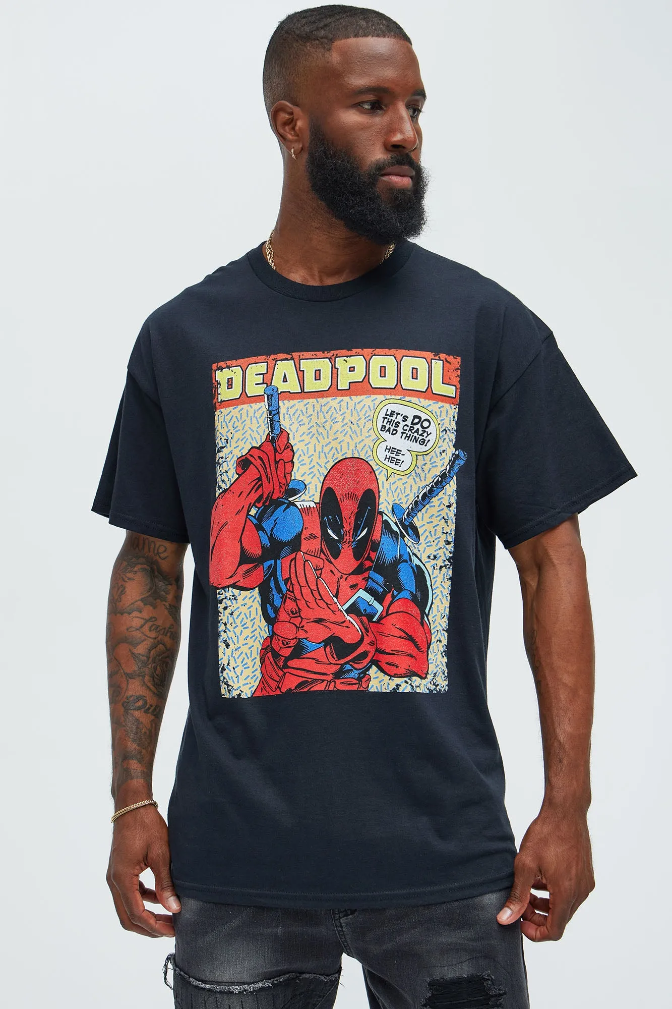 Marvel Deadpool Short Sleeve Tee - Black sold by Fashion Nova