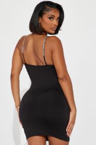 In The Club Embellished Mini Dress - Black sold by Fashion Nova