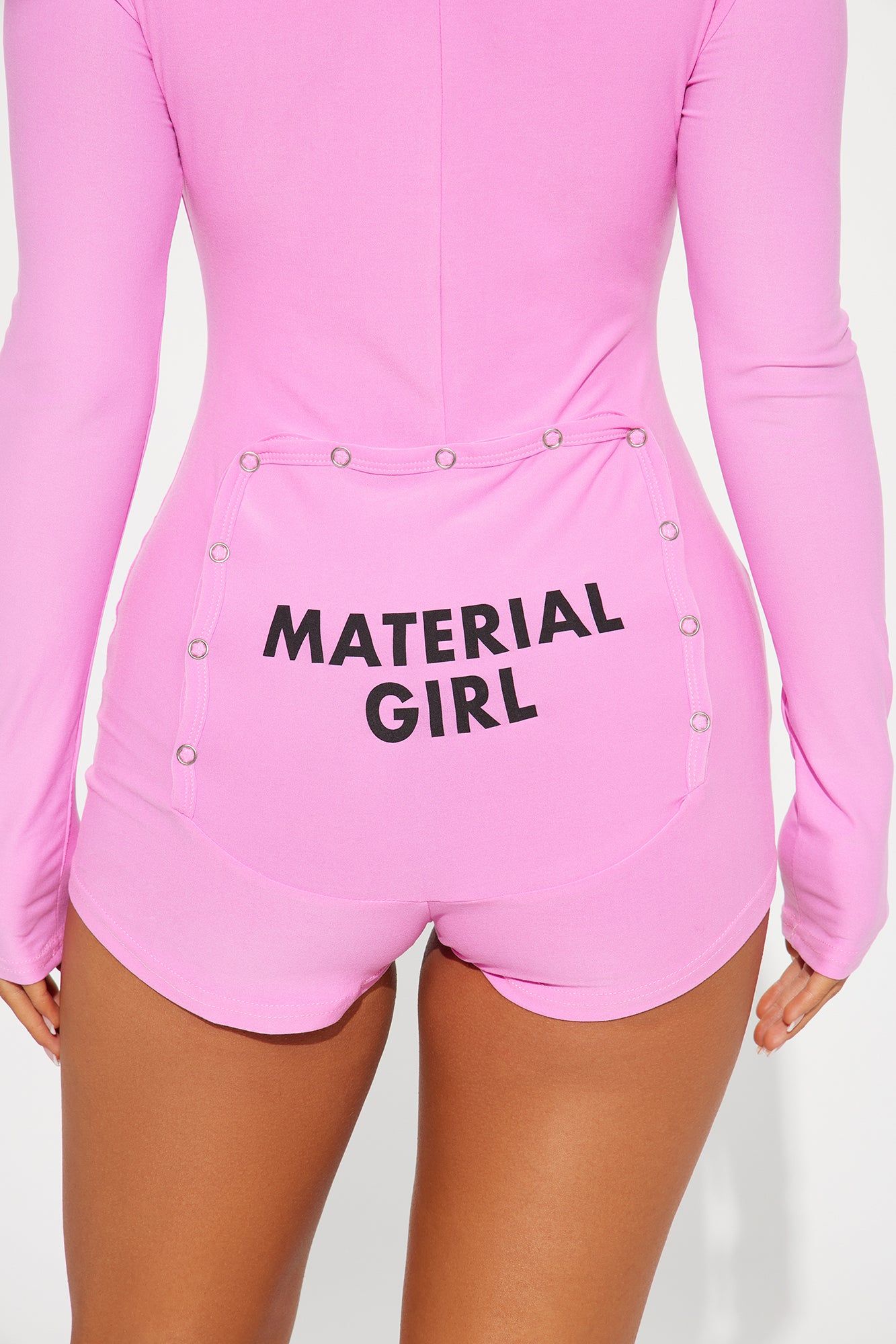 Material Girl Long Sleeve PJ Romper Onesie - Pink sold by Fashion Nova product image thumbnail 3