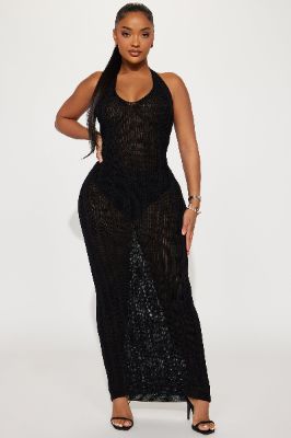 Briella Crochet Maxi Dress - Black sold by Fashion Nova