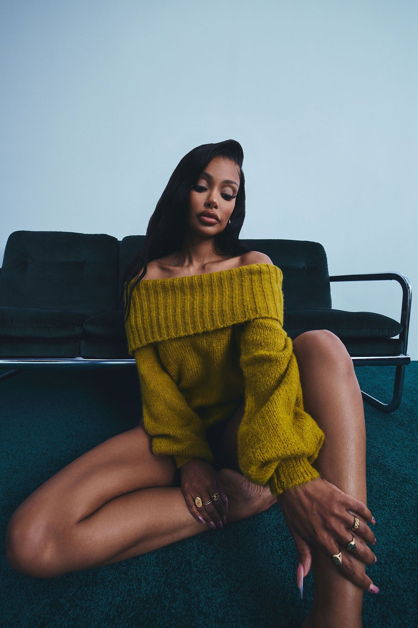 Call Me Off Shoulder Sweater - Olive sold by Fashion Nova product image thumbnail 3