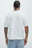 Binney Jacquard Relaxed Short Sleeve Tee - White sold by Fashion Nova