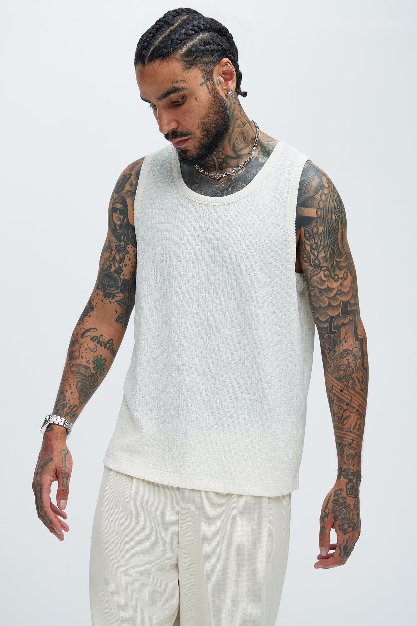 Kerr Textured Tank - Cream sold by Fashion Nova