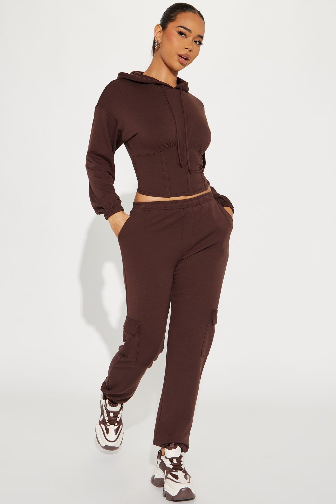 Always Chillin' Jogger Set - Brown sold by Fashion Nova