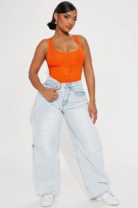 Zoey Racer Back Tank - Bright Orange sold by Fashion Nova