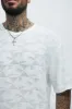 Binney Jacquard Relaxed Short Sleeve Tee - White sold by Fashion Nova