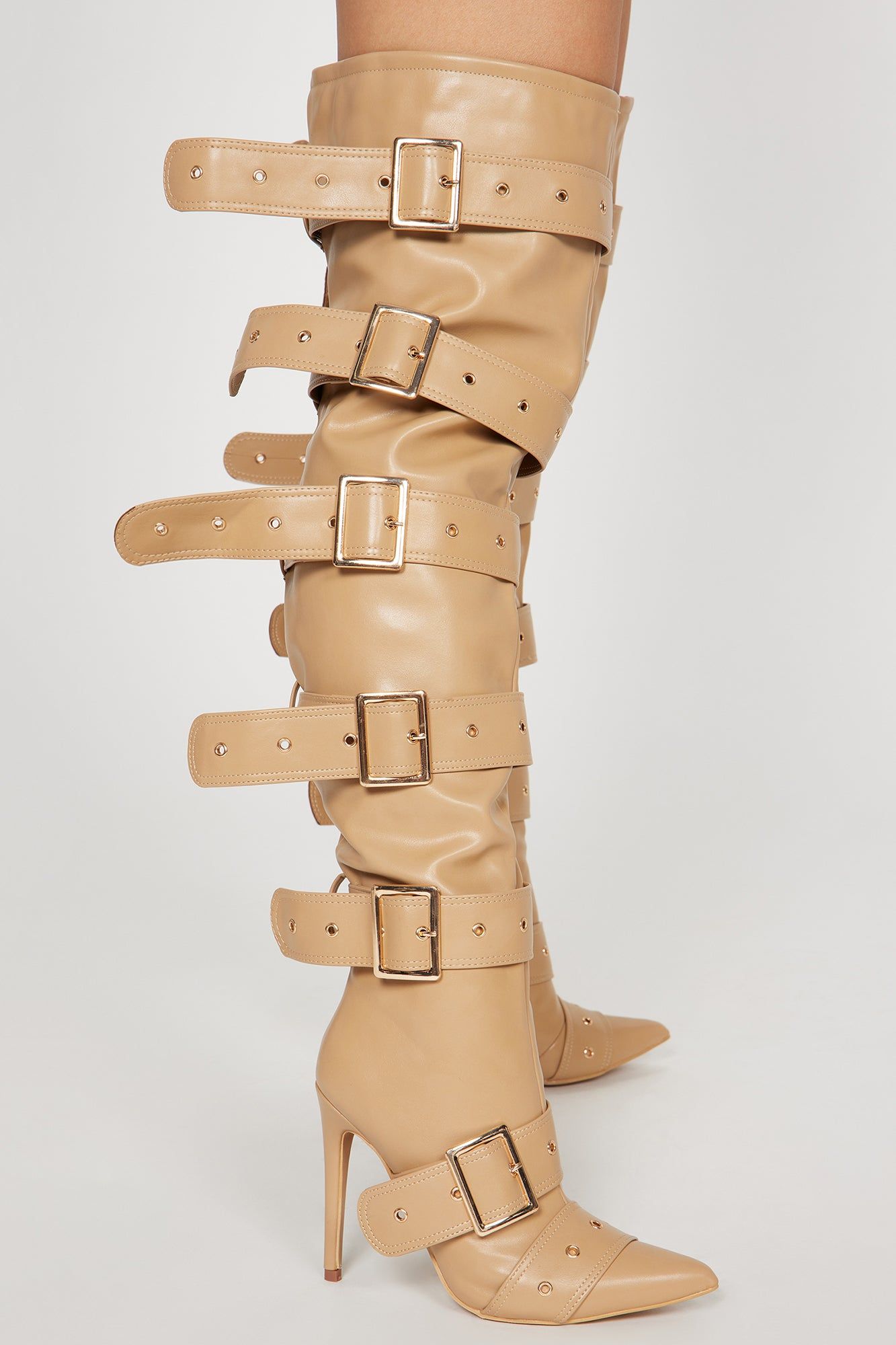 She's A Baddie Over The Knee Heeled Boots - Nude sold by Fashion Nova product image thumbnail 3