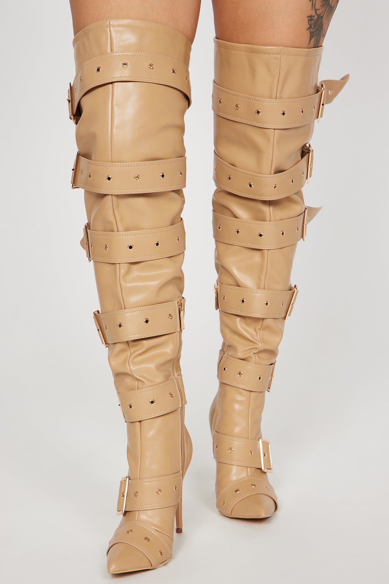 She's A Baddie Over The Knee Heeled Boots - Nude sold by Fashion Nova product image thumbnail 2