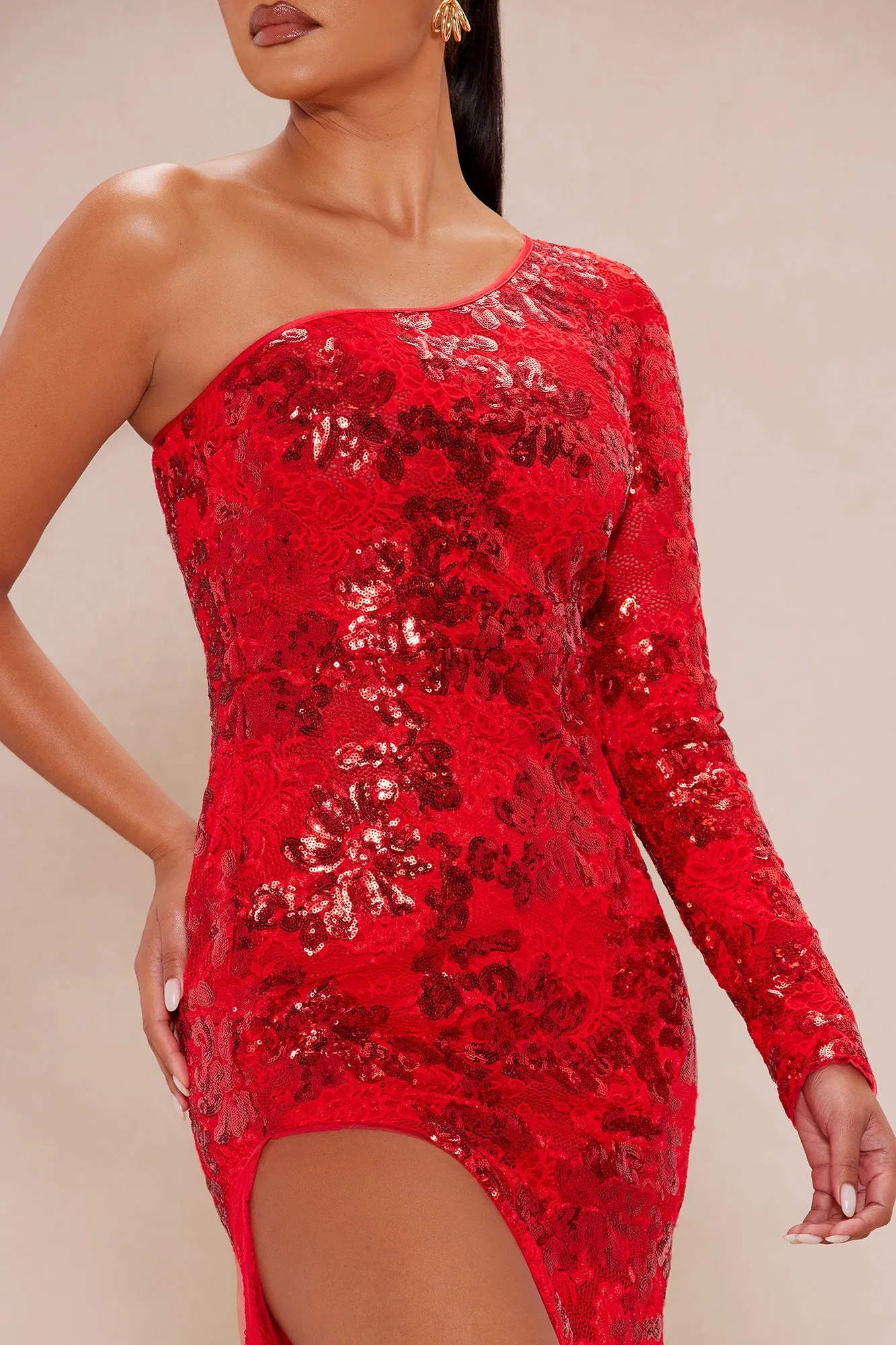 Paris Sequin Lace Gown - Red sold by Fashion Nova product image thumbnail 3