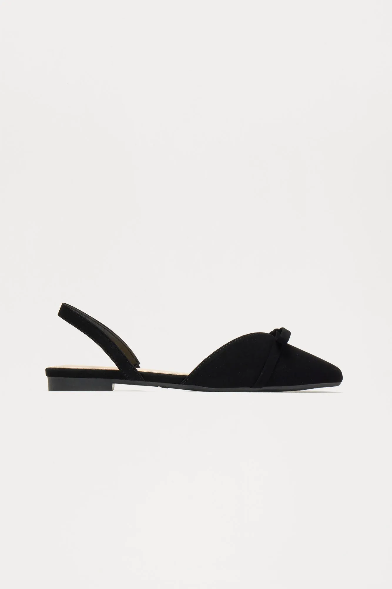 Kit Bow Slingback Flats - Black sold by Fashion Nova