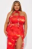 Scarlet Blaze Mesh Midi Dress - Red/combo sold by Fashion Nova