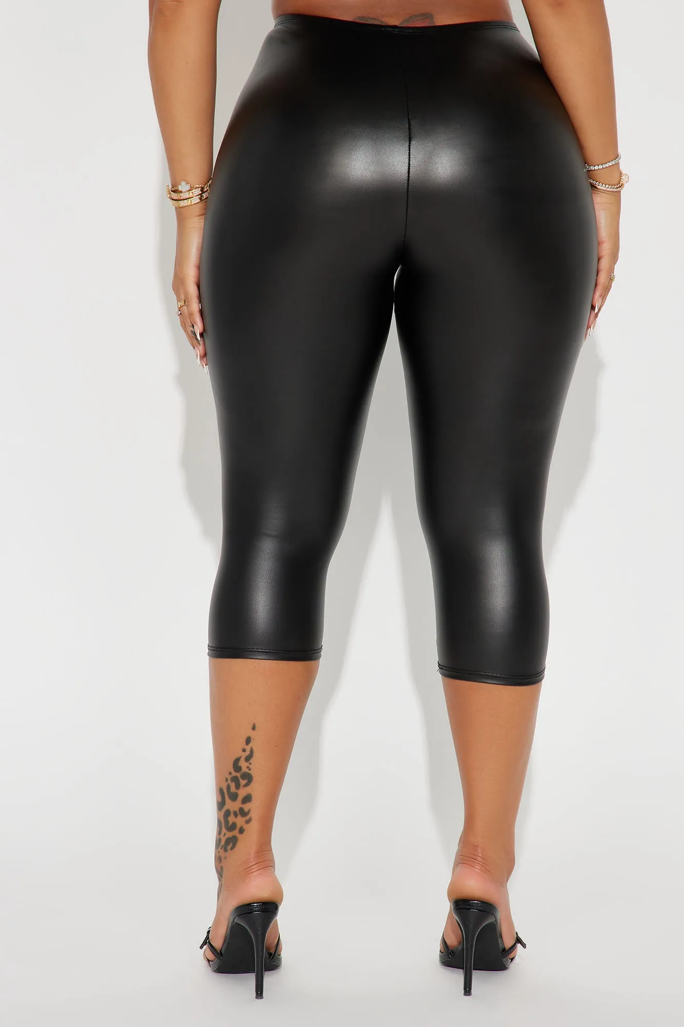 In My Presence Faux Leather Capri Legging - Black sold by Fashion Nova product image thumbnail 3