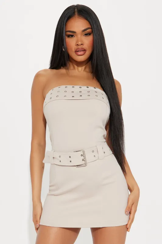 Bronte Belted Micro Mini Dress - Tan sold by Fashion Nova