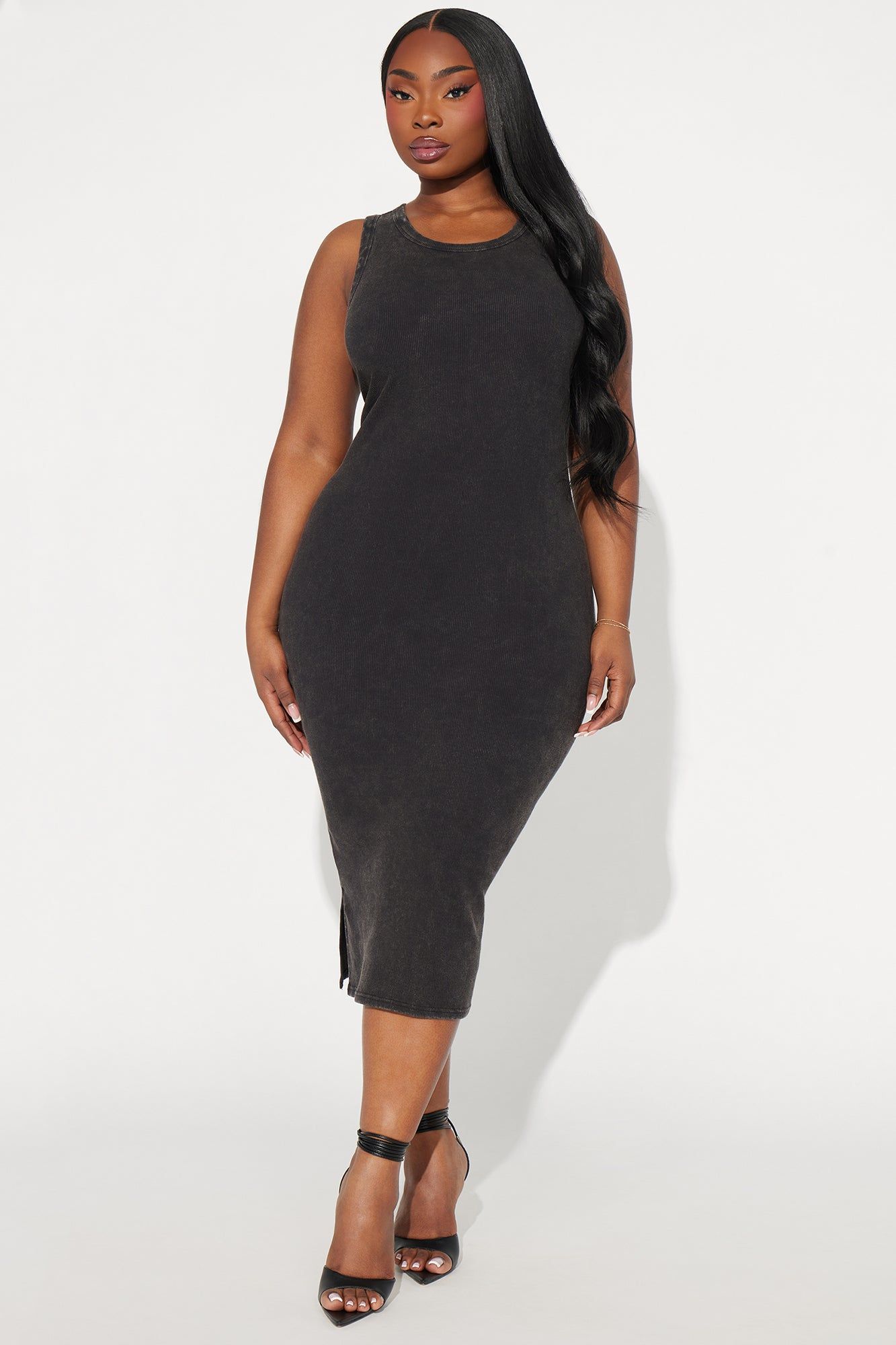 Kate Ribbed Midi Dress - Black sold by Fashion Nova product image thumbnail 4