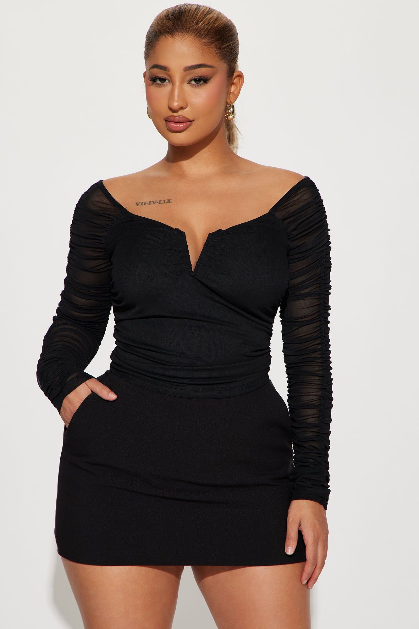 The Finer Things Mesh Top - Black sold by Fashion Nova